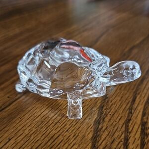 TURTLE - Clear Detailed Crystal Glass Figurine - Ornate - Small 3" - New